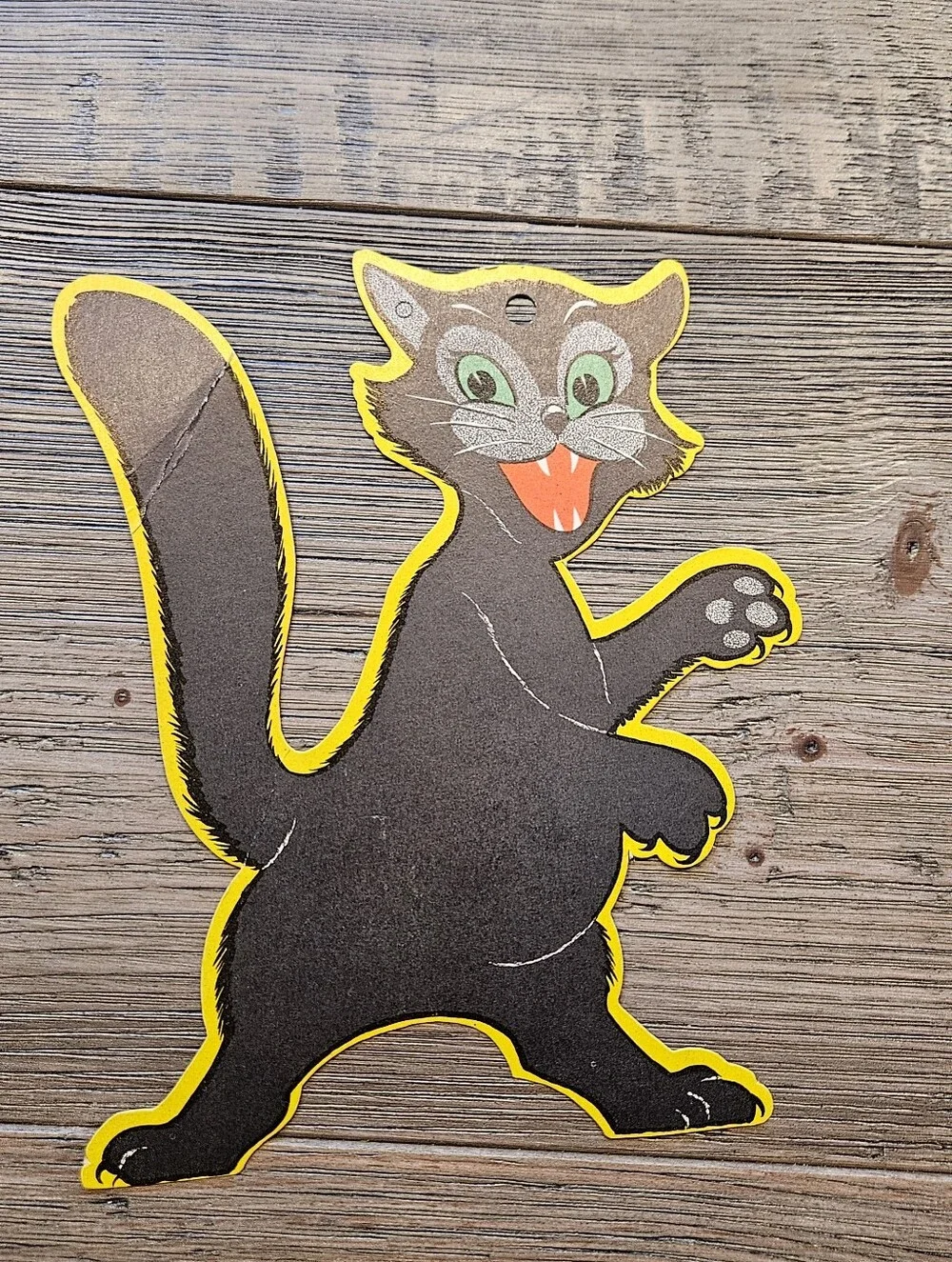 Vintage Halloween Black Cat Die Cut
